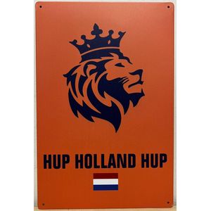 Hup Holland Hup Leeuw Reclamebord van metaal METALEN-WANDBORD - MUURPLAAT - VINTAGE - RETRO - HORECA- BORD-WANDDECORATIE -TEKSTBORD - DECORATIEBORD - RECLAMEPLAAT - WANDPLAAT - NOSTALGIE -CAFE- BAR -MANCAVE- KROEG- MAN CAVE