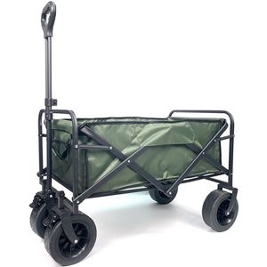 TerraGear Bolderkar opvouwbaar - Bolderwagen - 150KG draagvermogen - 95L inhoud - Groen