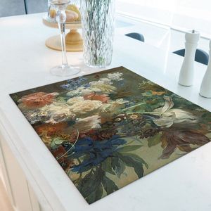 inductiebeschermer Bloemen in een vaas | 89.6 x 51.6 cm | Keukendecoratie | Bescherm mat | Inductie afdekplaat
