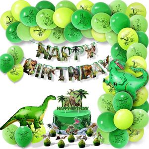Dinosaurus versiering pakket - 71-delige Dinosaurus verjaardag versiering set - Dinosaurus ballonnen - Happy Birthday banner -Dinosaurus feestthema - Dinosaurus verjaardagsfeestje - Happy Birthday Ballonnen en Slinger