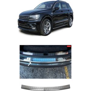 Volkswagen Tiguan II 2016 t/m 2023 Achterbumper Bescherming Lijst Chrome RVS Bumper Beschermer