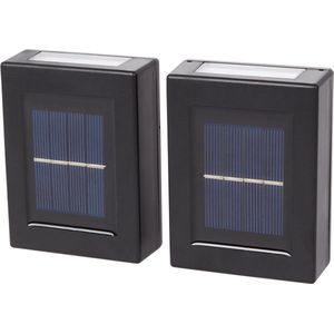 Design Up & Down Solar Outdoor Lights - Zwart - Kunststof - Set van 2 buiten wandlampen - Wall lights - Outdoor lampen - Warm Wit - 11 x 8 x 7