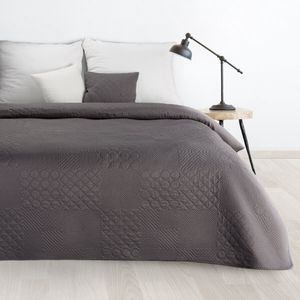 Oneiro’s luxe BONI Type 5 Beddensprei Bruin - 220x240 cm – bedsprei 2 persoons - beige – beddengoed – slaapkamer – spreien – dekens – wonen – slapen