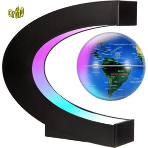 Ortho® - Magisch zwevende wereldbol - Met verlichting LED - Unieke bureau accessoire - Nachtlamp - Magnetische globe