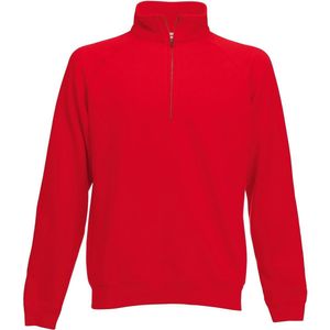 Rode fleece sweater/trui met rits kraag voor heren/volwassenen - Katoenen/polyester sweaters/truien M (EU 50)