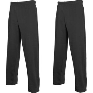2-Pack Fruit of the Loom Joggingbroek (met rechte Pijp) Zwart Maat S