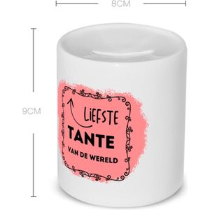 Akyol - liefste tante van de wereld Spaarpot - Tante - de liefste tante - verjaardag - cadeautje voor tante - kado - geschenk - 350 ML inhoud