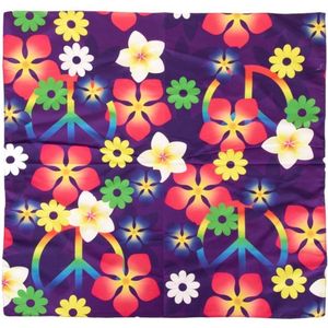 Carnaval/festival hippie flower power bandana met bloemenprint - Verkleed accessoires