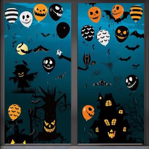 Vensterstickers, 123 stuks, Halloween stickers, 8 bladeren, vleermuis, spin, spin, spin, spin, spin, raamsticker, Halloween-decoratie voor Halloween en feestjes