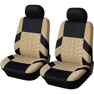 Set van 2 autostoelhoezen met korrels, universele stoelhoezen, compatibel met antislip en waterbestendig, voor limousines, auto, bestelwagen (beige)