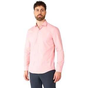 OppoSuits Shirt - Lush Blush - Heren Overhemd - Effengekleurd - Roze - Maat: XXL
