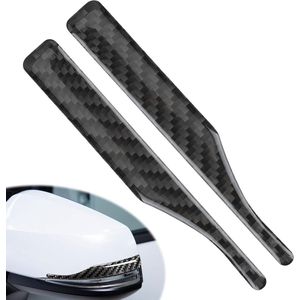 Set van 2 duurzame koolstofvezel achteruitkijkspiegelstrips anti-botsingsstrips voor auto bescherming en stijl voor de meeste voertuigen