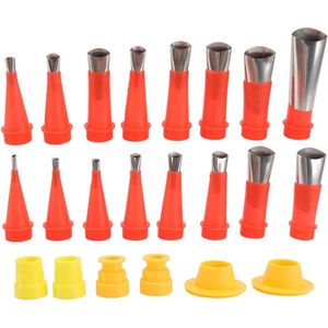16-delige Kitspuitmond-applicator - Roestvrijstalen Kitgereedschapset - Herbruikbare Kit voor Afdichtingskit - Gootsteen Keuken Badkamer Raam.