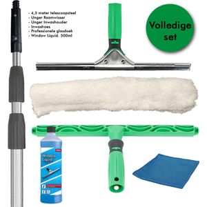 Glasreinigingsset Professioneel 6in1 | Telescoopsteel 4m | 35cm Unger Ergotec raamwisser + inwasser | GRATIS Octoclean Window Liquid. 500ml twv €9,99