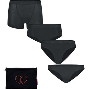 Moodies menstruatie ondergoed (meiden) - bundel mix - 4 stuks - meiden - zwart - maat XXS (140-146) - period underwear