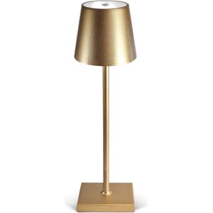 Oplaadbare Tafellamp - Dimbaar - Aluminium - Bureaulamp - Waterdicht - 38CM - Nachtlamp - Goud