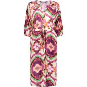 Geisha Jurk Kleurrijke Jurk 47202 20 Fuchsia/soft Green Dames Maat - S