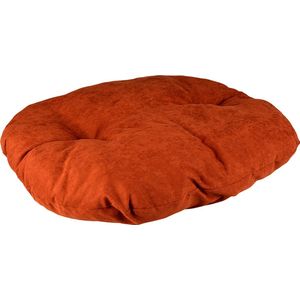 Eco Kussen ovaal velvet copper rood/wit M - 80x64x7