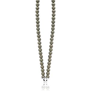 Zinzi zic401og - Zilverkleurige collier parels - Olijfgroen - 43 cm