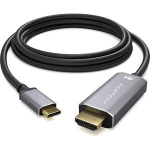SAMTECH USB C naar HDMI Kabel - HDMI Switch - 4K@30Hz - 1.8 meter - Premium Gold Plated - Aluminium