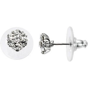 Behave Oorbellen stekers bloem zilver kleur 0.7 cm