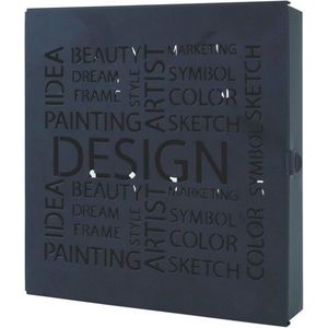 Bastix - Möbel Sleutelkast, metaal, zwart, B 22 x D 5 x H 24 cm