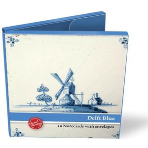 Kaartenmapje, 10 dubbele kaarten, Oud hollandse Delfts blauwe tegels