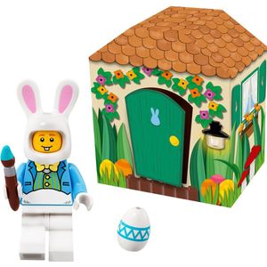 LEGO 5005249 Paashaas mini LEGO poppetje figuur in kartonnen huisje