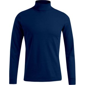 Donker Blauw t-shirt met col lange mouwen merk Promodoro maat S