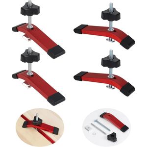 Rode T-Track Hold Down klem set van aluminiumlegering - Snelwerkende T-klemmen voor hout- en metaalbewerkingsgereedschap