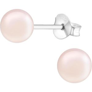 Montebello Oorbellen Bahar Pink - 925 Zilver E-Coating - Parel - ∅6mm