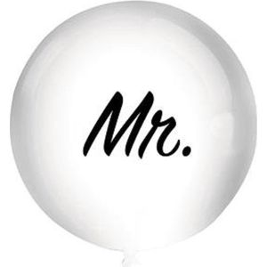 Ballon wit 80 cm bedrukt ""Mr