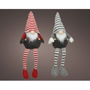 Gnome 55cm met led verlichting in neus gnoom kerst