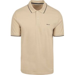 Gant Tipping Piqué Poloshirt Beige - Maat XL - Heren