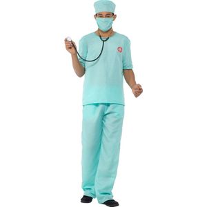 Karnival Costumes Verkleedpak Dokter Kostuum Heren Chirurg Kostuum Heren Carnavalskleding Heren - Polyester - Blauw 5-delig - Mt L