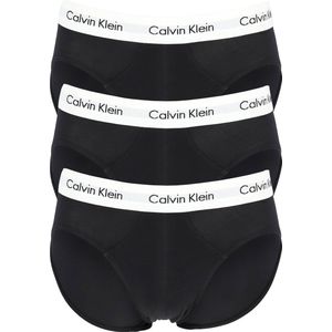 Calvin Klein hipster brief (3-pack) - heren slips - zwart met witte band - Maat: XS