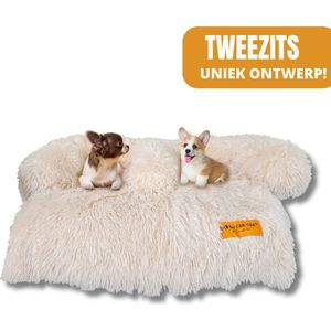 By Cee Cee - Origineel Hondendeken Bank – Hondenkleed Bank - Hondenmand - Premium - Volledig Afritsbaar - Beige - Tweezits