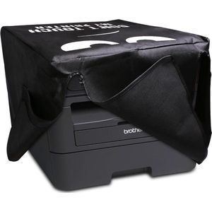 kwmobile hoes geschikt voor Brother DCP-L2530DW / L2550DN / MFC-L2710DN / L2750DW - Beschermhoes voor printer - Cover in wit / zwart - Don't Touch My Printer design