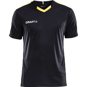 Craft Progress Contrast Shirt Korte Mouw Heren - Zwart / Geel | Maat: 3XL
