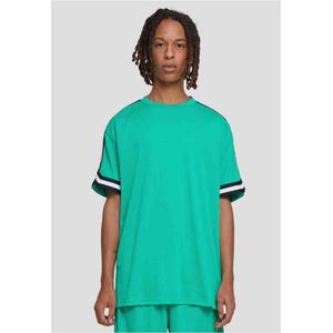 Urban Classics - Oversized Stripes Mesh Heren T-shirt - XL - Groen