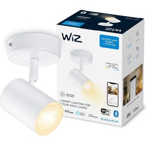 WiZ Opbouwspot Imageo Wit 1 spot - Slimme LED-Verlichting - Warm- tot Koelwit Licht - GU10 - 1x 5W - Wi-Fi