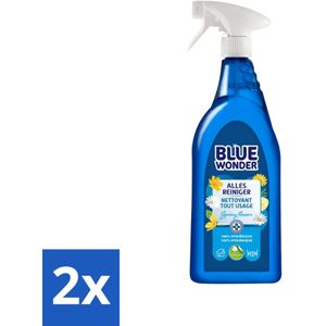 Blue Wonder - Allesreiniger - Lente Bloemen - Hygiënisch - Biologisch Afbreekbaar - 750 ml - Voordeelverpakking - 2 stuks