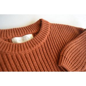 Uwaiah oversize knit sweater -Sugar Brown - Trui voor kinderen - 104/4Y