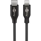 USB C naar Lightning kabel 0,5 meter zwart