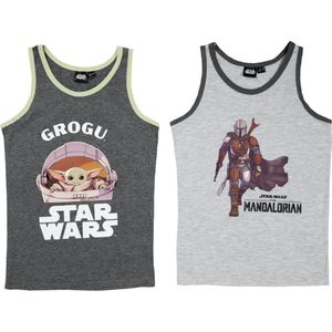 2 pack Jongens onderhemden - Star Wars - Grijs/Licht grijs - Maat 110/116