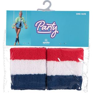 Apollo - Feest polsband - gekleurde polsband rood-wit-blauw one size