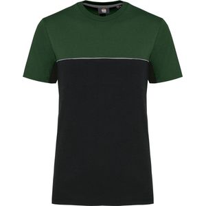 T-shirt Unisex XS WK. Designed To Work Ronde hals Korte mouw Black / Forest Green 60% Katoen, 40% Polyester