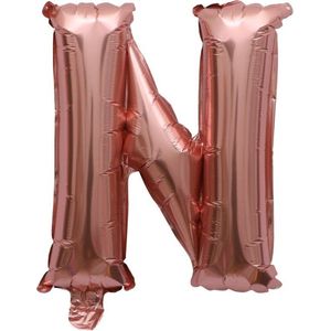 Folieballon / Letterballon Rose Goud  - Letter N - 41cm