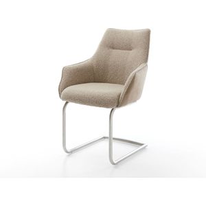 Sledestoel Alja-Flex met armleuning sledemodel rond roestvrij staal materiaalmix mud pocketveer kern