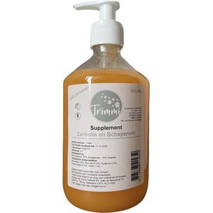 Zalmolie met schapenvet - Supplementen voor honden - 500ML - Schapenvet hond - Hondensnacks - Natuurlijke Hondensnacks - Hondenvoer & snacks - Honden snacks - Hondenspeelgoed - Hondensnacks gedroogd - Hond snack - Honden koekjes - Trimmi